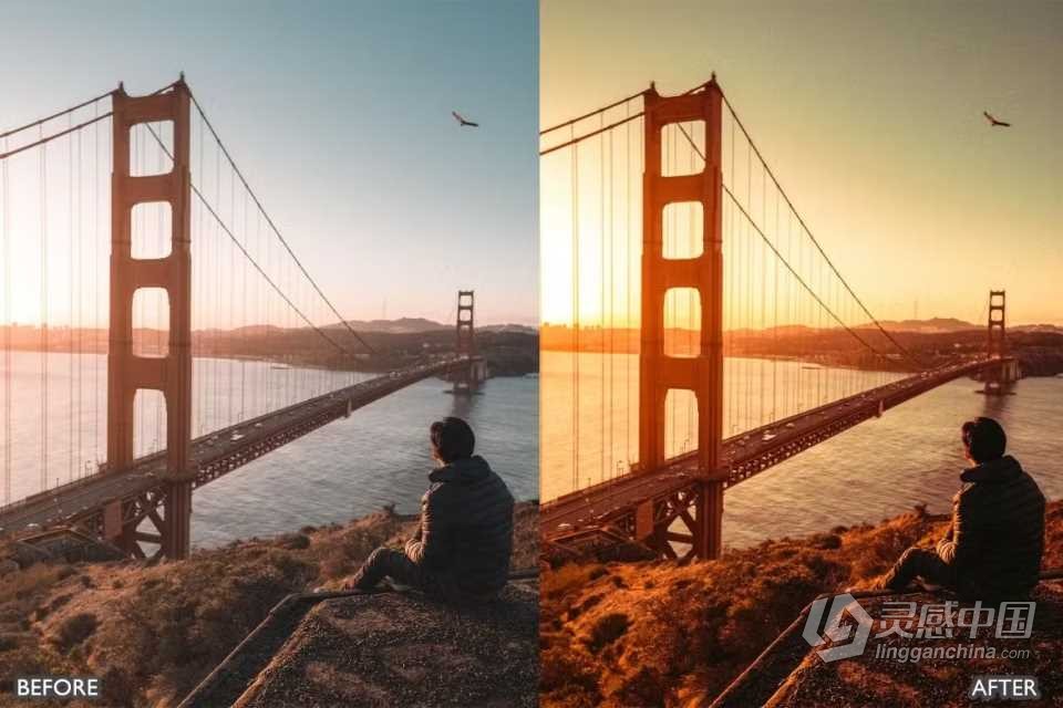 青橙色电影旅行Lightroom预设 Orange &amp; Teal Cinematic Travel Lightroom Presets  灵感中国网 www.lingganchina.com