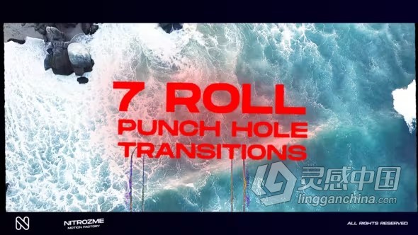 AE模板-冲孔紊乱视频转场AE模板下载 Punch Hole Roll Transitions Vol. 04  灵感中国网 www.lingganchina.com