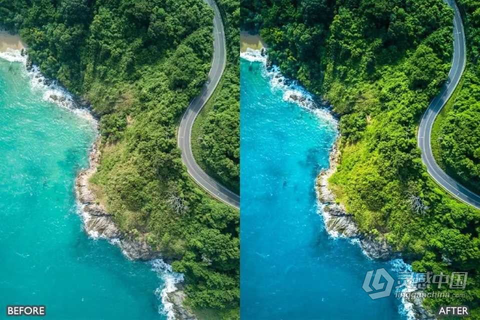 DJI大疆无人机电影Lightroom预设 DJI Drone Lightroom Presets  灵感中国网 www.lingganchina.com