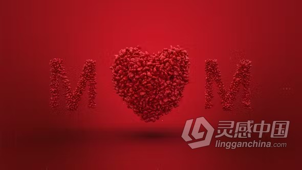 AE模板-飞翔的爱心动画妇女节母亲节片头AE模板下载 Mothers Day Logo Reveal  灵感中国网 www.lingganchina.com