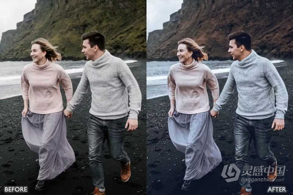 蓝**绪电影胶片Lightroom预设 Cinematic Blue Norway Lightroom Presets  灵感中国网 www.lingganchina.com
