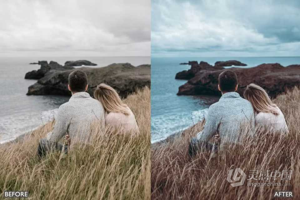 蓝**绪电影胶片Lightroom预设 Cinematic Blue Norway Lightroom Presets  灵感中国网 www.lingganchina.com