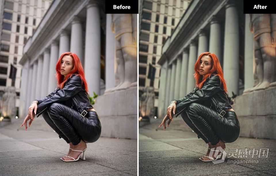 时尚街拍电影人像Lightroom预设 6 Dark shoot Lightroom and Photoshop Presets  灵感中国网 www.lingganchina.com
