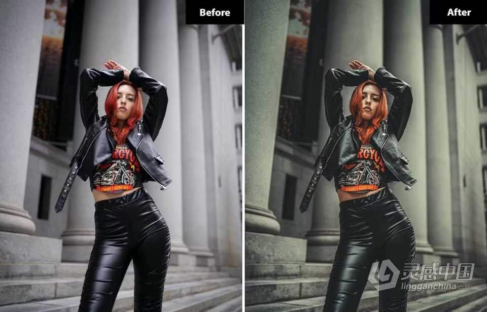 时尚街拍电影人像Lightroom预设 6 Dark shoot Lightroom and Photoshop Presets  灵感中国网 www.lingganchina.com