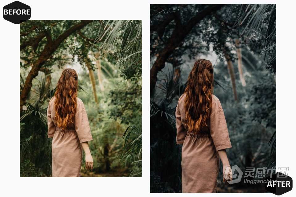 神秘森系电影人像Lightroom预设 16 Rich Green Photoshop ACR  灵感中国网 www.lingganchina.com