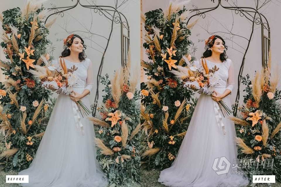复古婚礼人像Lightroom预设 10 Retro Wedding Lightroom Presets  灵感中国网 www.lingganchina.com