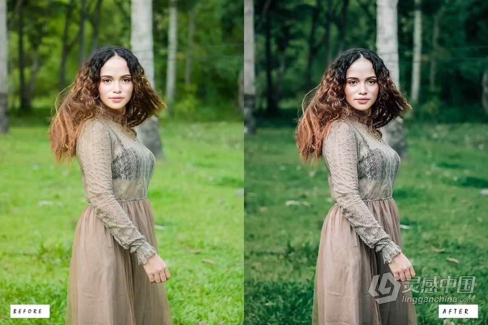 暗绿**绪人像Lightroom预设 10 Dark &amp; Moody Green Lightroom Presets  灵感中国网 www.lingganchina.com