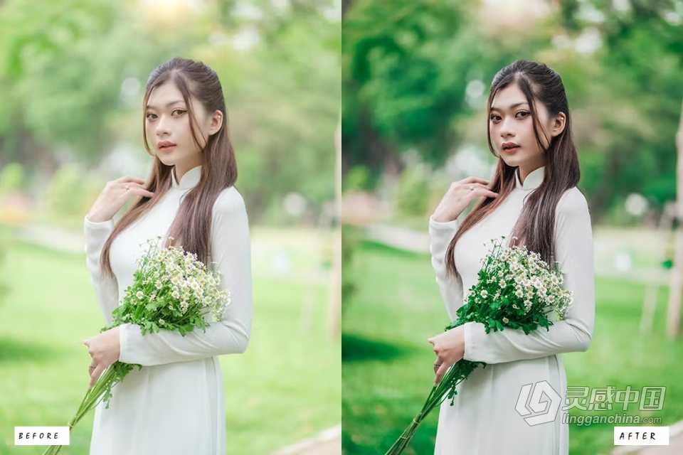 暗绿**绪人像Lightroom预设 10 Dark &amp; Moody Green Lightroom Presets  灵感中国网 www.lingganchina.com