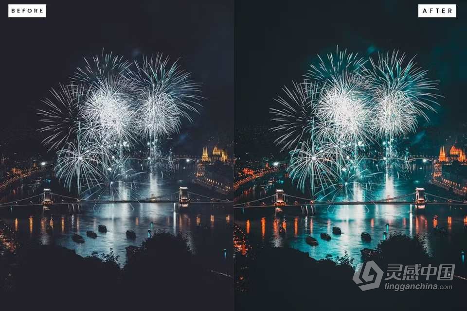 城市夜景风格Lightroom预设 City Night Lightroom Presets  灵感中国网 www.lingganchina.com