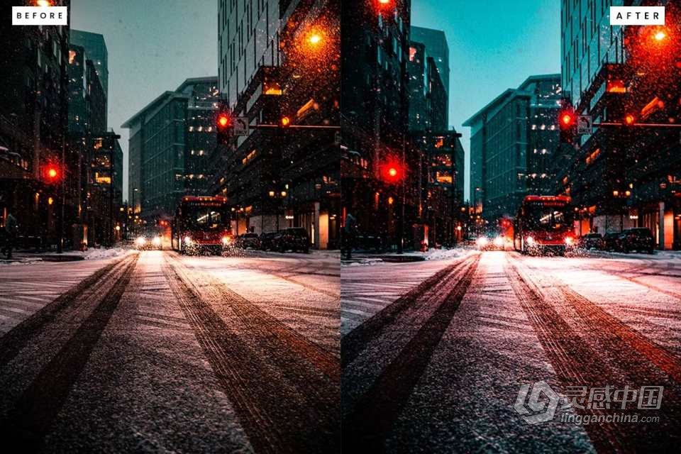 城市夜景风格Lightroom预设 City Night Lightroom Presets  灵感中国网 www.lingganchina.com