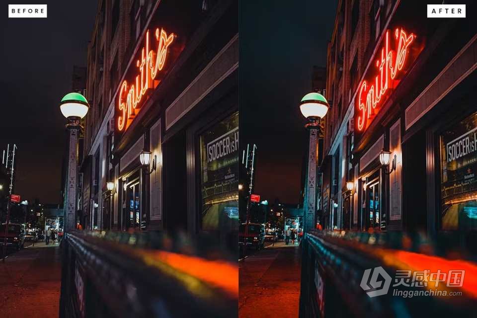 城市夜景风格Lightroom预设 City Night Lightroom Presets  灵感中国网 www.lingganchina.com