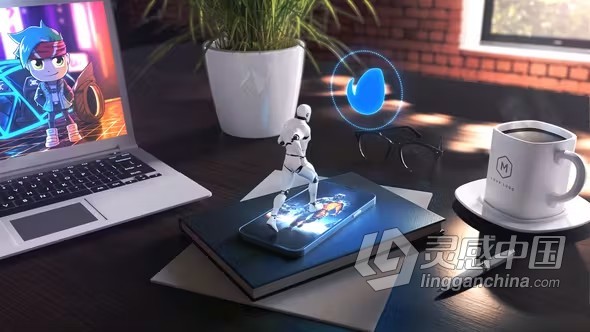 AE模板-循环音乐可视化工具音频波形频谱歌曲宣传AE模板下载 Sound Journey  灵感中国网 www.lingganchina.com
