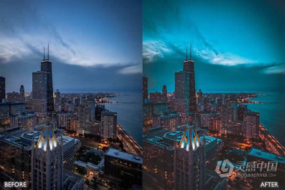 城市天空电影风光LR预设 City Sky Cinematic Landscape Presets  灵感中国网 www.lingganchina.com