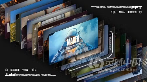 专业框架滤镜效果叠加电影片名演职员表视频字幕AE模板下载 Kit Frames Filters Titles  灵感中国网 www.lingganchina.com