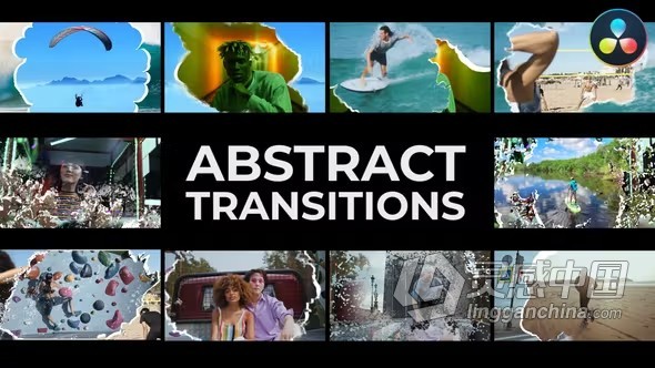 达芬奇模板-液体风格抽象流体水滴粒子过渡DaVinci Resolve模板下载 Abstract Transitions for DaVinci Resolve  灵感中国网 www.lingganchina.com
