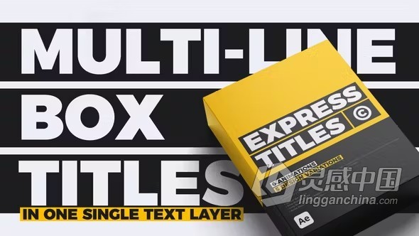 Express多行框标题社交媒体视频标题工具包AE模板下载 Express Titles  灵感中国网 www.lingganchina.com