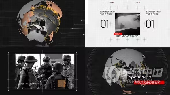 地球动画新闻频道包装AE模板下载 Special Report News Broadcast Pack  灵感中国网 www.lingganchina.com