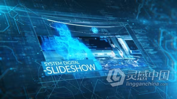 科幻未来效果时尚高科技系统数字幻灯片AE模板下载 System Digital Slideshow  灵感中国网 www.lingganchina.com