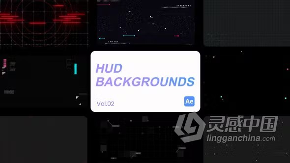 HUD形状和图案元素背景适用游戏网站海报传单AE模板下载 Cyberpunk Titles 02 for After Effects  灵感中国网 www.lingganchina.com
