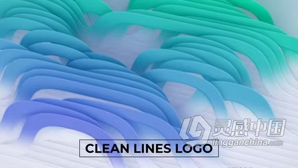 简洁的线条标志展示大气干净3D公司LOGO动画AE模板下载 Clean Lines Logo Reveal  灵感中国网 www.lingganchina.com
