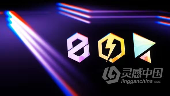 闪耀光泽现代光效描边标志动画AE模板下载 Modern Shine Logo  灵感中国网 www.lingganchina.com