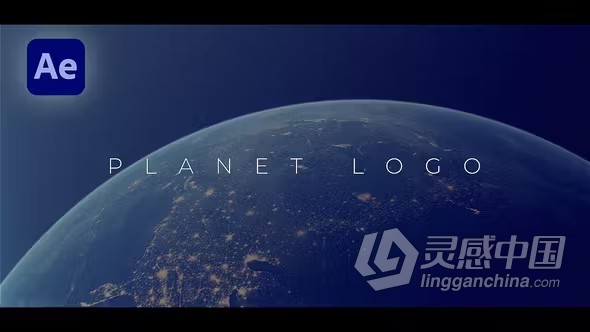 大气电影开场地球标志LOGO动画AE模板下载 Earth Logo Opener  灵感中国网 www.lingganchina.com