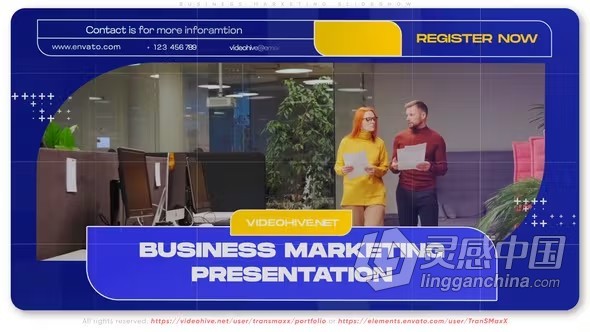 强大的信息风格业务演示商业营销幻灯片AE模板下载 Business Marketing Slideshow  灵感中国网 www.lingganchina.com