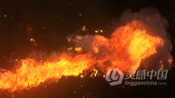 火焰燃烧灼热感标志显示动画AE模板下载 Fire Logo Reveal  灵感中国网 www.lingganchina.com