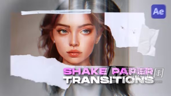 15个抖动纸张转场过渡带音效AE模板下载 Shake Paper Transitions  灵感中国网 www.lingganchina.com