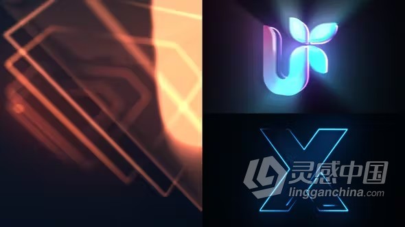 发光线条轮廓描边LOGO动画片头演绎AE模板下载 Glow Logo Reveal  灵感中国网 www.lingganchina.com