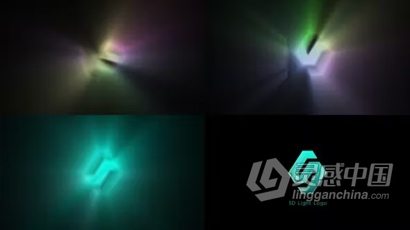 立体3D旋转灯光照射动画LOGO片头演绎AE模板下载 3D Light Logo Reveal  灵感中国网 www.lingganchina.com