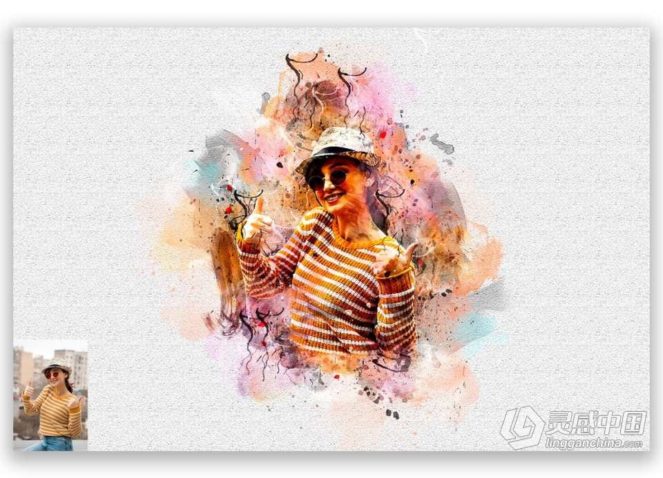逼真手绘效果Photoshop动作 Hand Drawing Photoshop Action  灵感中国网 www.lingganchina.com