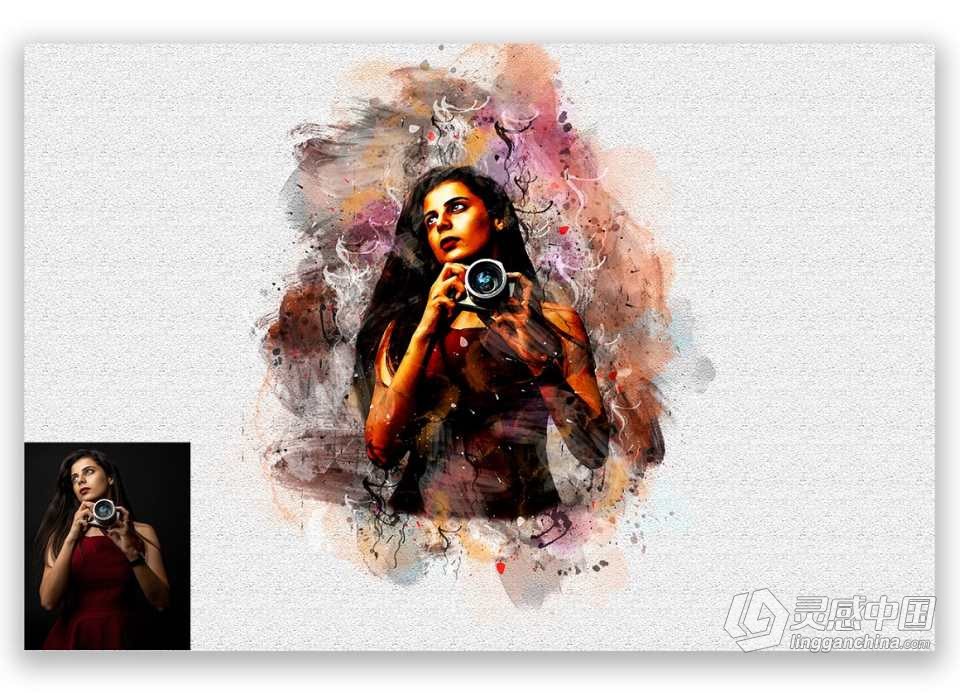 逼真手绘效果Photoshop动作 Hand Drawing Photoshop Action  灵感中国网 www.lingganchina.com