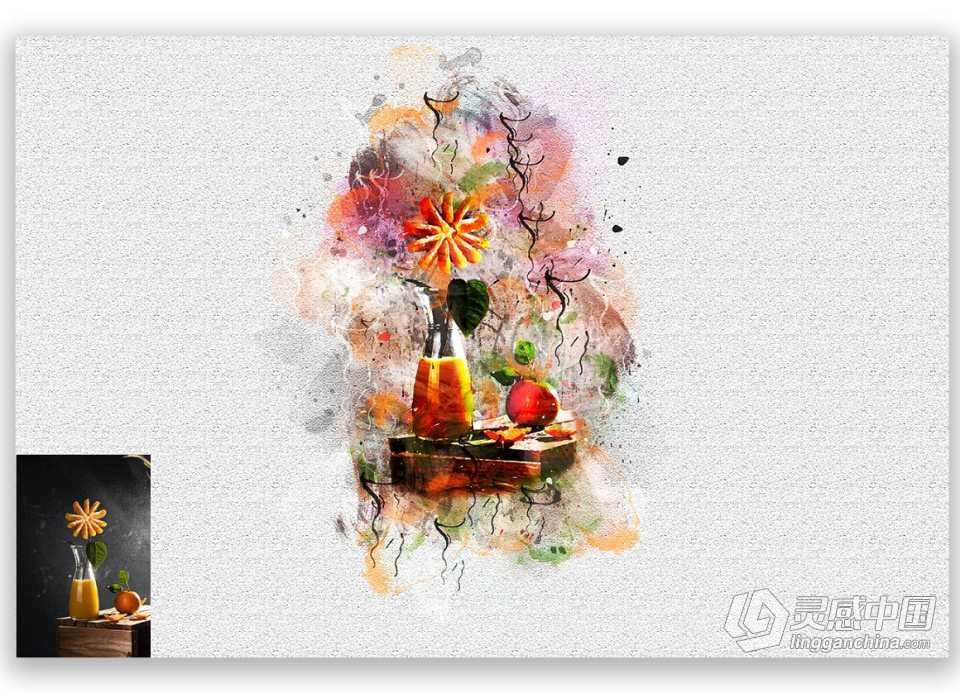 逼真手绘效果Photoshop动作 Hand Drawing Photoshop Action  灵感中国网 www.lingganchina.com