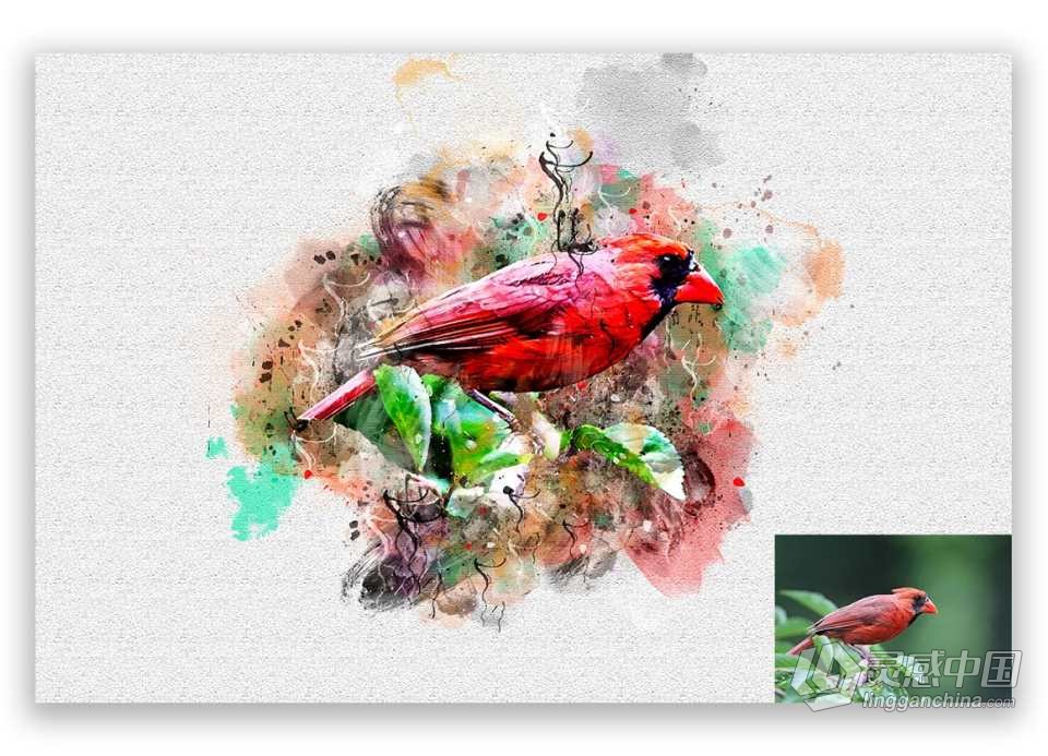 逼真手绘效果Photoshop动作 Hand Drawing Photoshop Action  灵感中国网 www.lingganchina.com