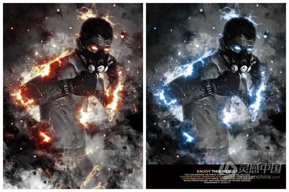 闪电侠-闪电能量Ps动作 The Flash - Lightning Ps Action  附视频教程  灵感中国网 www.lingganchina.com