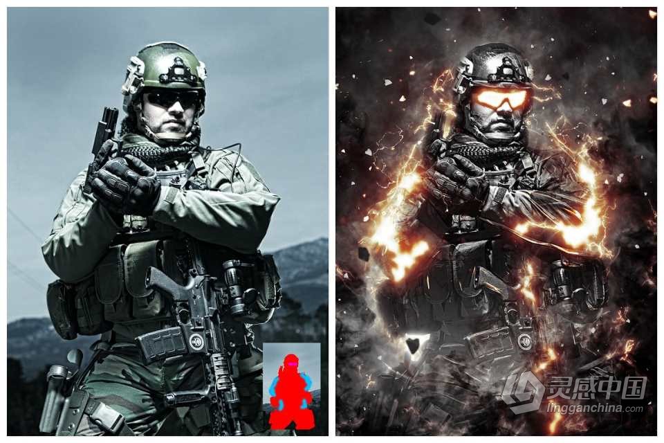 闪电侠-闪电能量Ps动作 The Flash - Lightning Ps Action  附视频教程  灵感中国网 www.lingganchina.com