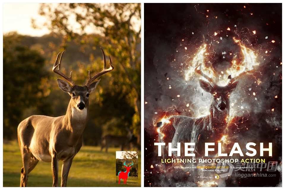 闪电侠-闪电能量Ps动作 The Flash - Lightning Ps Action  附视频教程  灵感中国网 www.lingganchina.com
