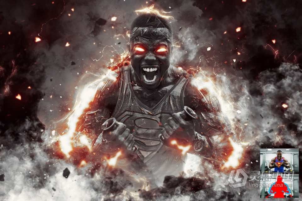 闪电侠-闪电能量Ps动作 The Flash - Lightning Ps Action  附视频教程  灵感中国网 www.lingganchina.com