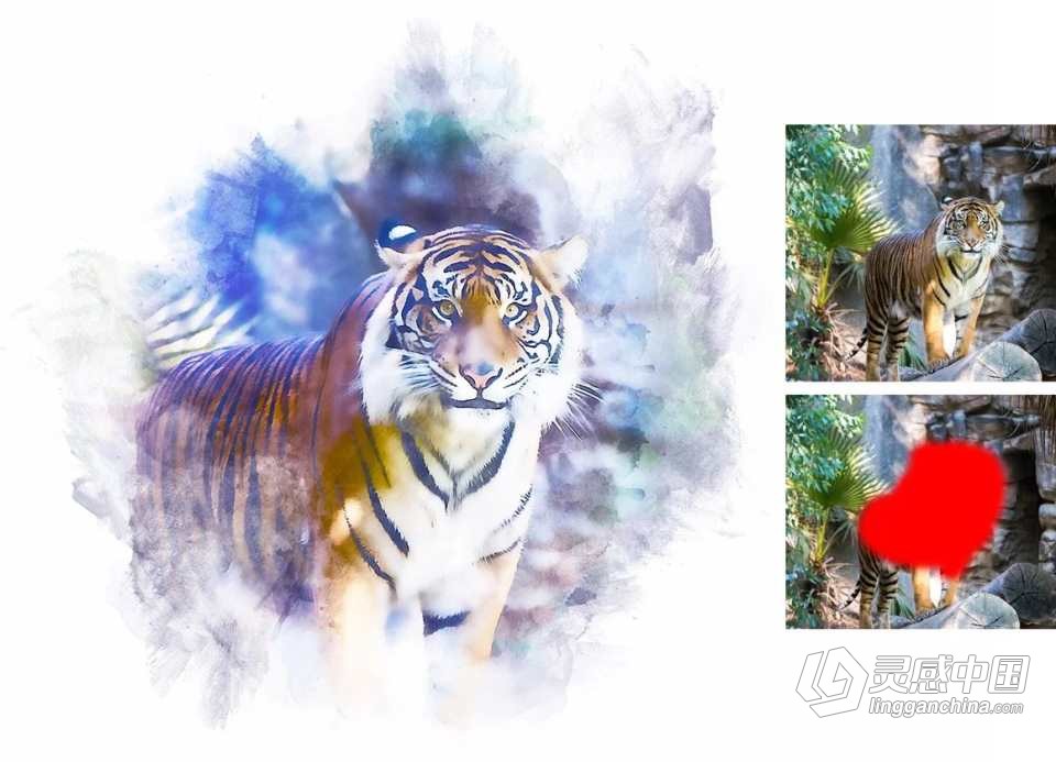 标记草图PS动作 Marker Sketch Photoshop Action  灵感中国网 www.lingganchina.com