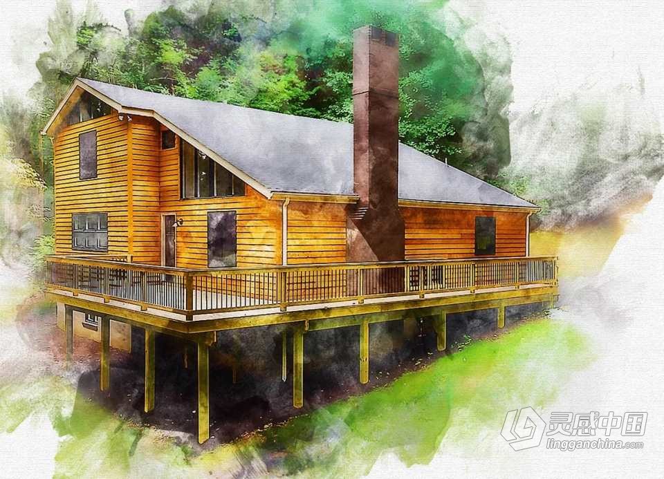 标记草图PS动作 Marker Sketch Photoshop Action  灵感中国网 www.lingganchina.com