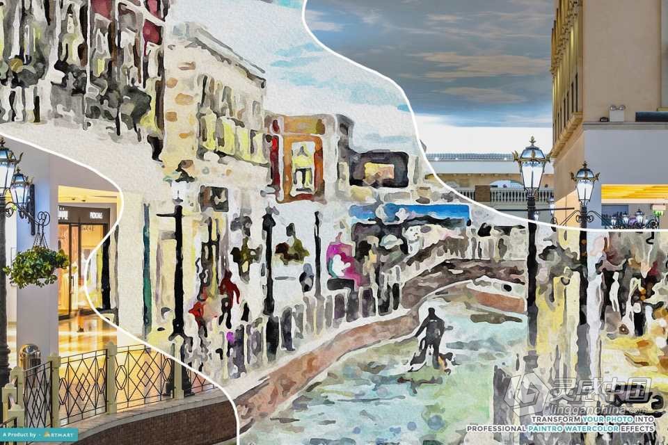 写实水彩画PS动作 Realistic Watercolor Painting PS Action 附视频教程  灵感中国网 www.lingganchina.com
