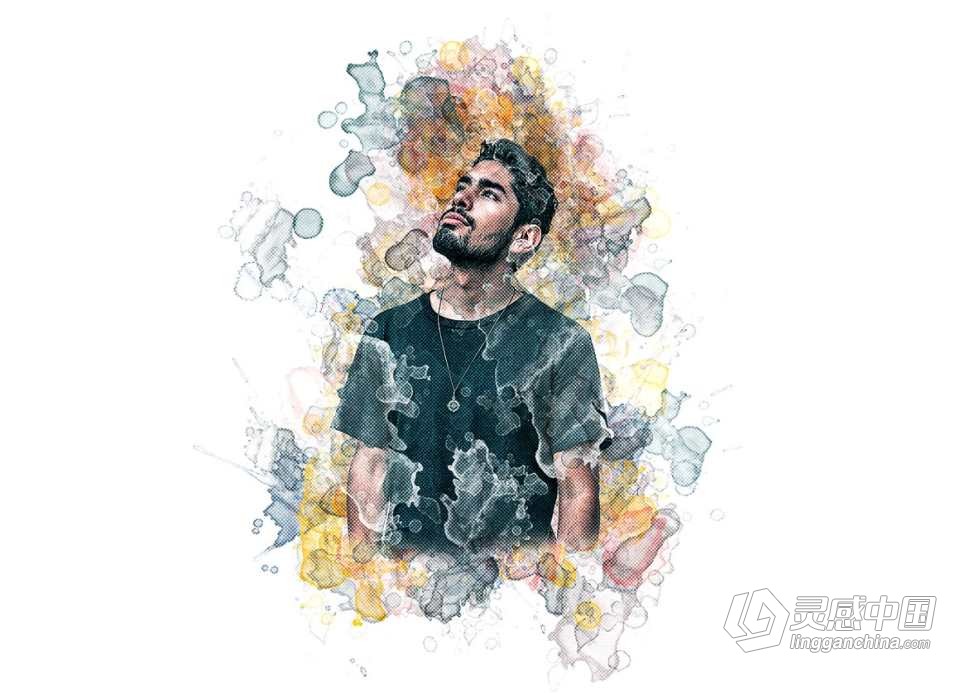 专业水彩Photoshop动作  Pro Watercolor Photoshop Action 附视频教程  灵感中国网 www.lingganchina.com