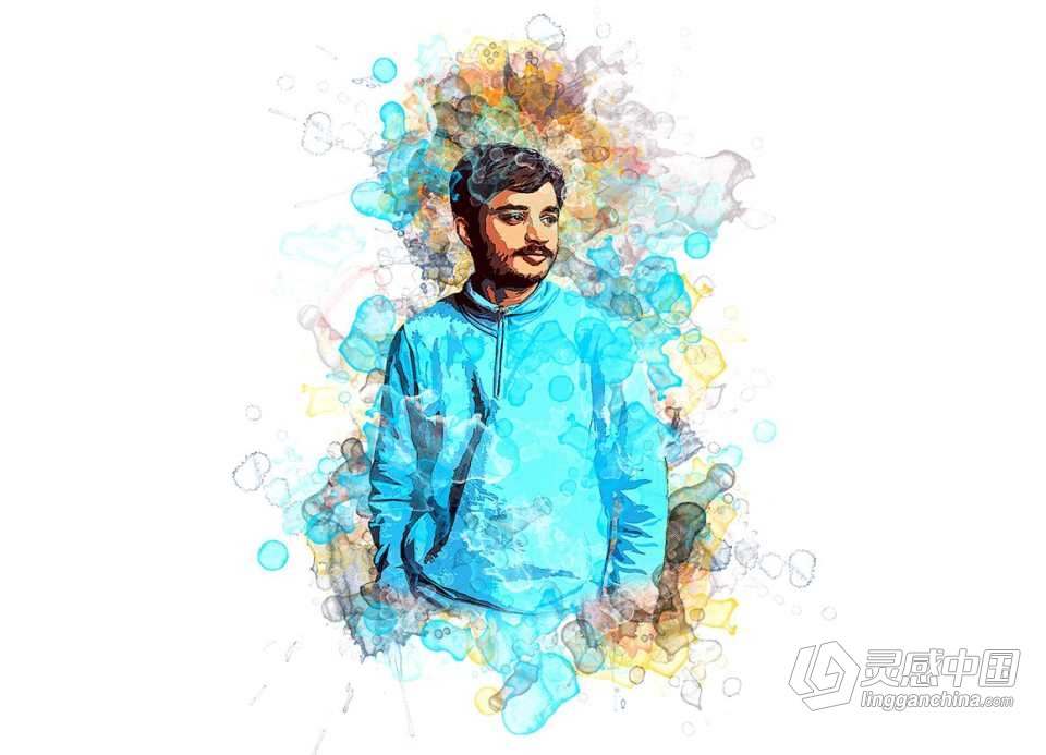 专业水彩Photoshop动作  Pro Watercolor Photoshop Action 附视频教程  灵感中国网 www.lingganchina.com