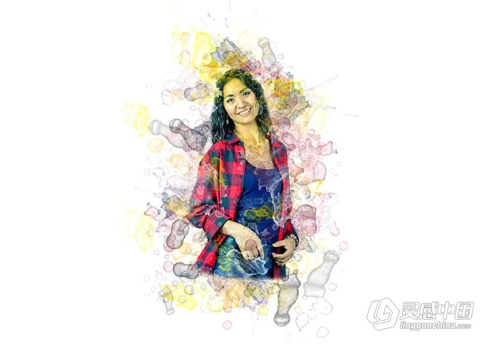 专业水彩Photoshop动作  Pro Watercolor Photoshop Action 附视频教程  灵感中国网 www.lingganchina.com