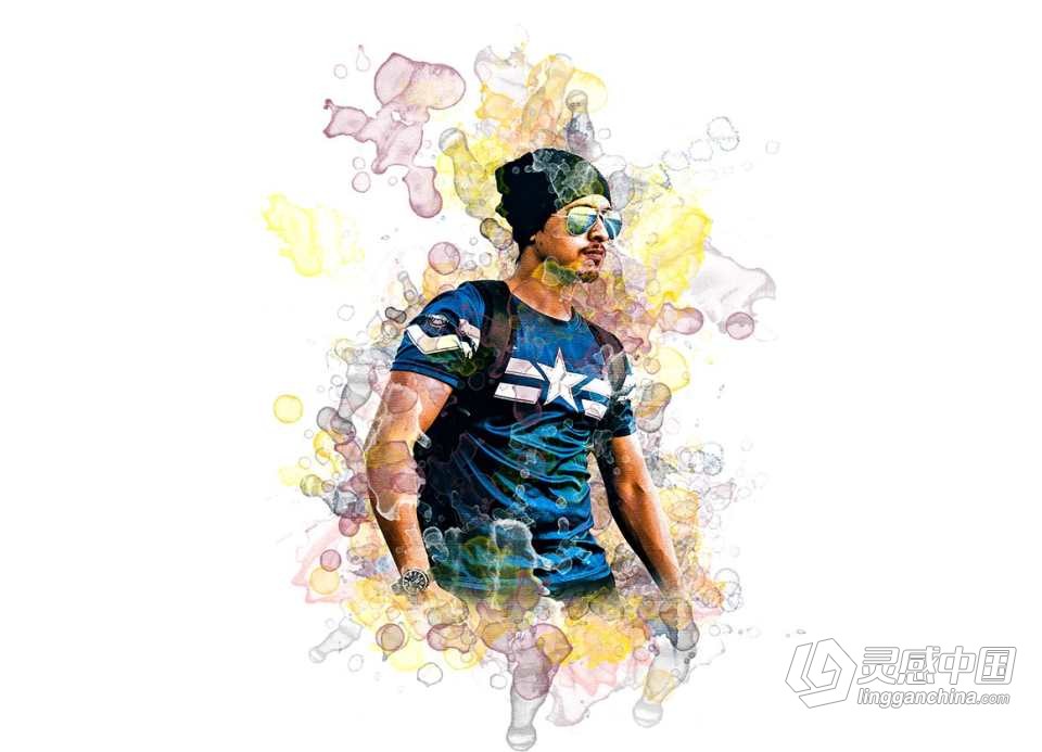 专业水彩Photoshop动作  Pro Watercolor Photoshop Action 附视频教程  灵感中国网 www.lingganchina.com