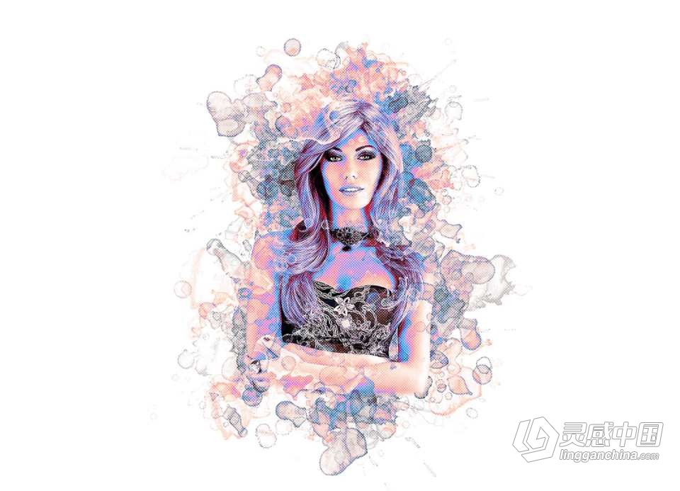 专业水彩Photoshop动作  Pro Watercolor Photoshop Action 附视频教程  灵感中国网 www.lingganchina.com