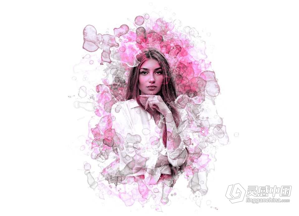 专业水彩Photoshop动作  Pro Watercolor Photoshop Action 附视频教程  灵感中国网 www.lingganchina.com