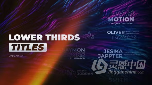 4K分辨率介绍文字标题动画字幕12组设计PR模板下载 Lower Thirds Titles  灵感中国网 www.lingganchina.com