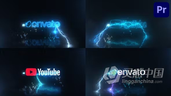 激光能量逼真闪电电子动画科技产品品牌LOGO动画PR模板下载 Electric Logo for Premiere Pro  灵感中国网 www.lingganchina.com